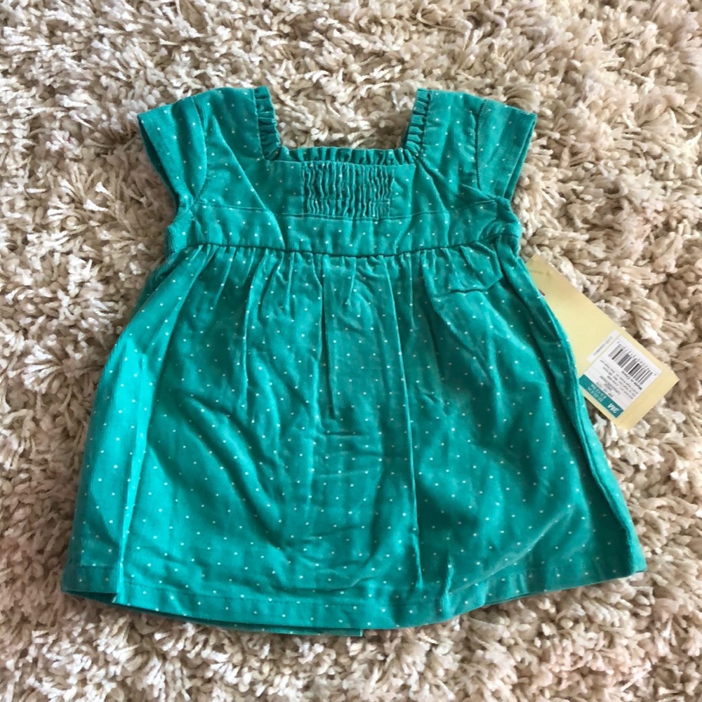 New with Tags Green Polka Dot Corduroy Dress 3M